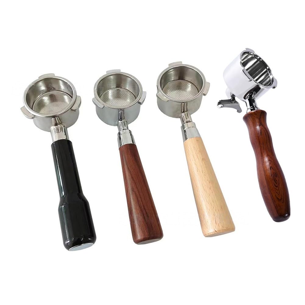 Portafilter Espresso double bec acier 304 et poignée coudée pour extraction stable