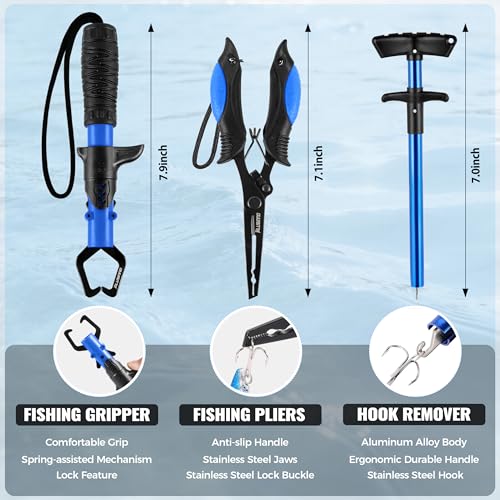 PLUSINNO Fishing Gear,Fsihing Backpack with Fishing Floating Net,Tackle Boxes,Waterproof Fishing Tackle Bag,Fishing Gifts for Men