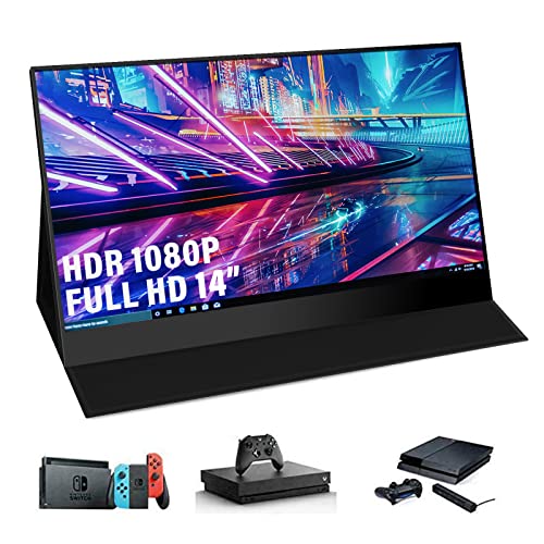 Youyuanltd 14.0 Portable Monitor Full Hd Ips Hdmi Fhd 1920X1080 Screen For Gaming Laptop Computer Phone Xbox Ps4 Ps5,Switch,Working Display With Dual Speakers,Black (14-Inch Monitor) #TOP26