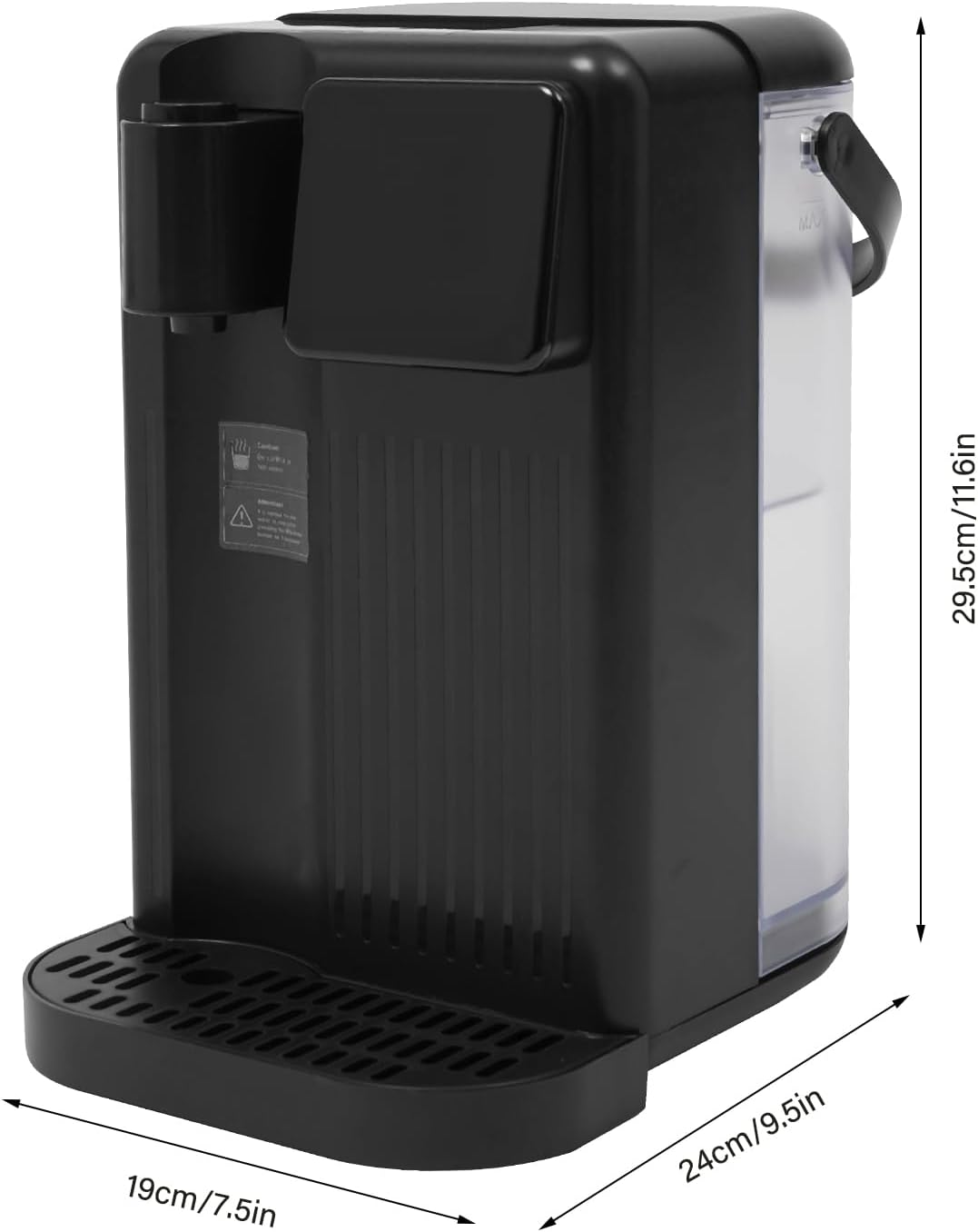 Instant Hot Water Filter Dispenser 3L Super Large Water Tank Desktop Water Dispenser Powerful Countertop Water Filter System Instant Heating in 3 Seconds Smart Touch Screen LED Display (Black)