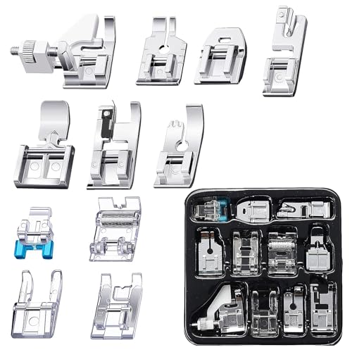 Kit De 11 Prensatelas De Metal De Vástago Bajo Para Brother Singer Janome Lock Kenmore Para Reparaciones De Acolchado En El Hogar