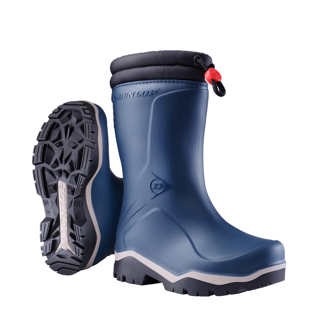 DUNLOP Kids Blizzard Snow Boots, Lined Winter Wellies, Blue, UK 12
