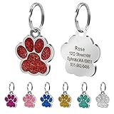 ★ ETIQUETAS PERSONALIZADAS PARA PERROS: grabadas con láser con NOMBRE DE TELÉFONO, NÚMERO DE TELÉFONO y DIRECCIÓN personalizadas es de hasta CUATRO LÍNEAS con 70 caracteres de efecto. El grabado en la etiqueta de identificación sale bastante claro, fantástico y no se estropea ni se desvanece para un uso duradero. Cuantas más palabras dejes, más pequeñas serán las letras.
