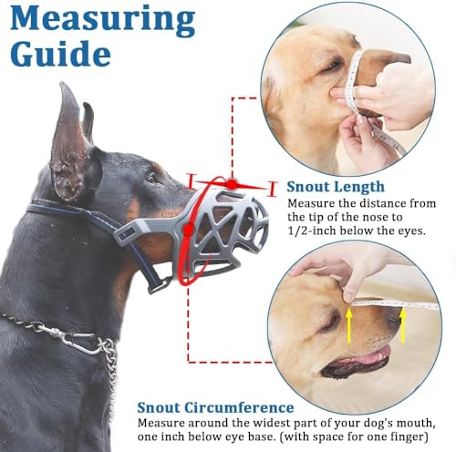 Image of Pups&Pets Dog Muzzle, Breathable Basket Muzzles for Stop Biting, Barking and Chewing, Best for Aggressive Dogs Black Color (Small)