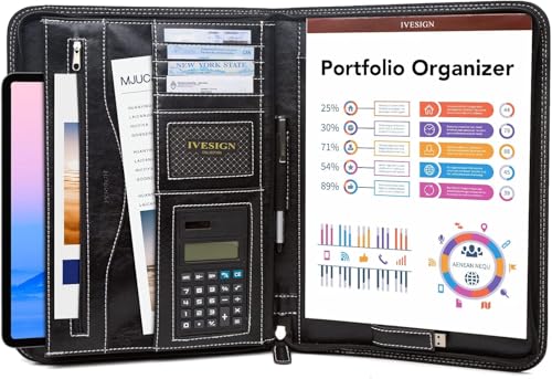 Porte-documents bloc-notes calculatrice et pochette tablette 10,1"