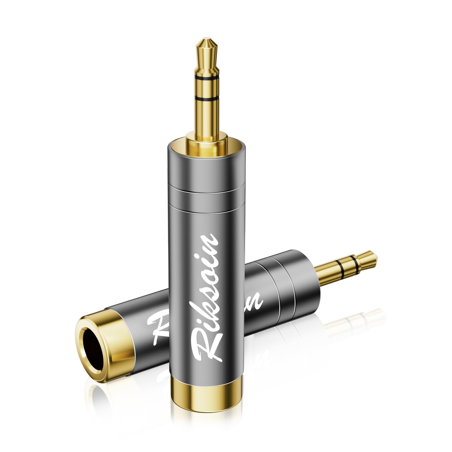 2x Audio Klinkenadapter 6,35mm Auf 3,5mm – 24K Vergoldet, Für Gitarre, Keyboard & Kopfhörer