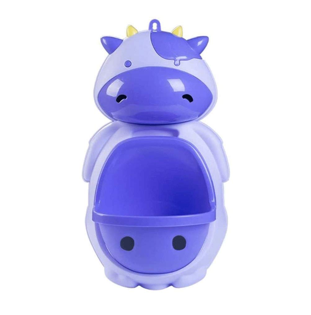 Urnata di Formazione del vasino della Forme della Mucca Sveglia per i Ragazzi con Il Bersaglio di puntamento Divertente, Il Toddler Boy Toilet Pee Trainer - Blu (Color : Purple)