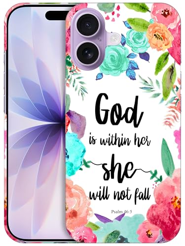 GlamCase for iPhone 17, iPhone 17 Case - God is Within her she Will not Fall Design Printed Slim & Sleek Cute Hard Plastic Snap on Protective Designer Back Phone Case/Cover for iPhone 17