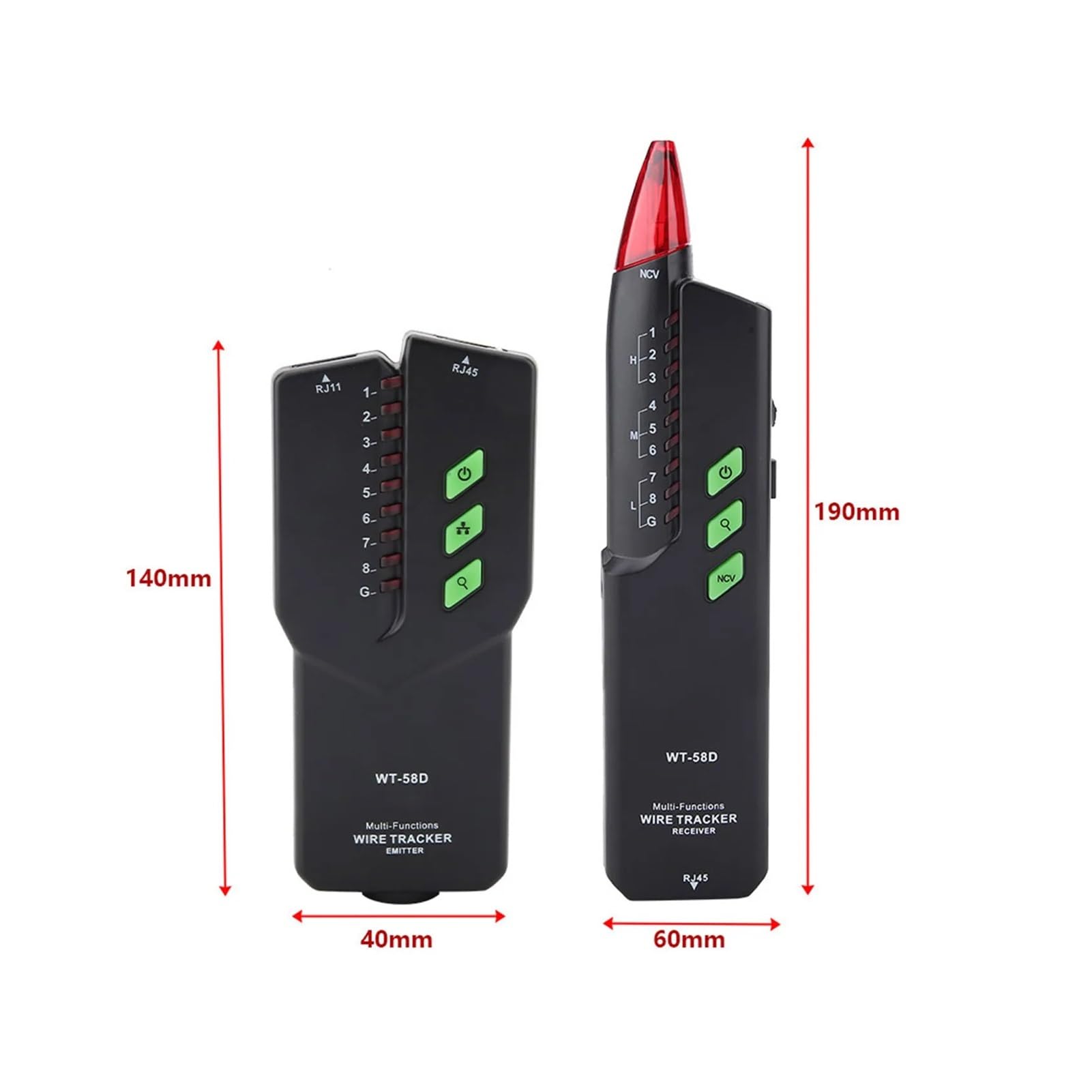 Testeur de Réseau, Détecteur de ligne portable, testeur câble réseau, détecteur, outil détection fil téléphonique(WT58D)