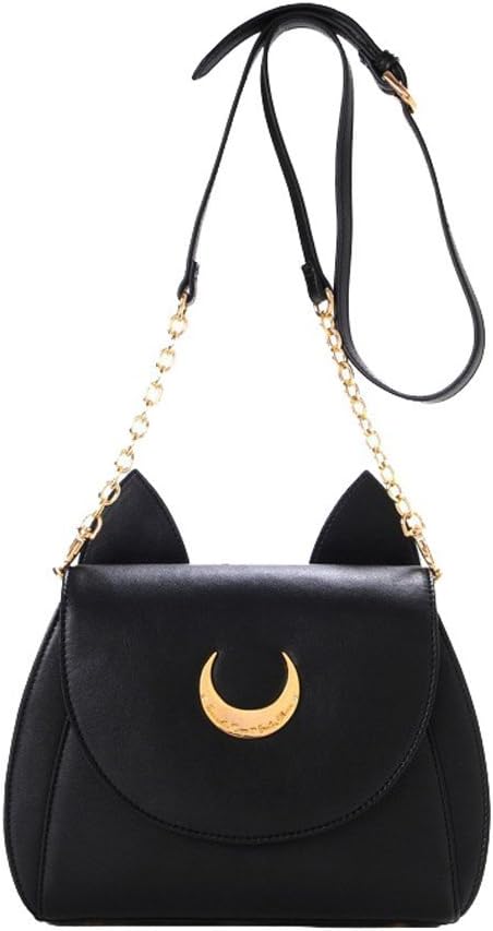 Women's Fashion Casual PU Leather Handbag Decorated with Beautiful Moon and Cats Ear Design