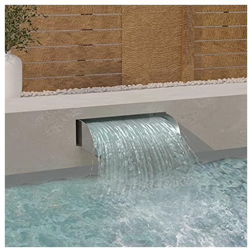 Vidaxl Cascada De Jardín De Fuente De Piscina Estanque Spa Exterior Decoración Resistente Al Cloro Duradero Acero Inoxidable 304 60 Cm