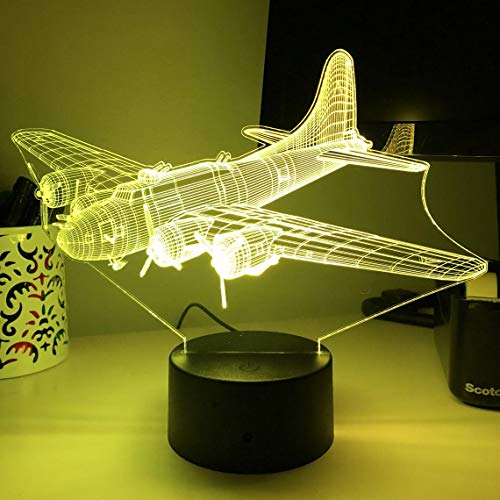 Jinson well 3D flugzeug Nachtlicht Lampe optische led Nacht licht Illusion 7 Farbwechsel Touch Switch Tisch Schreibtisch Dekoration Lampen Acryl USB Spielzeug Cover