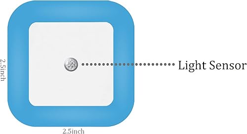 Miniatura 4 de Paquete de 4 luces nocturnas de color azul brillante, enchufe a la luz de pared con sensor de luz (diseño único de cubierta azul)