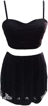 Mujer Conjuntos De Crop Top Y Falda 2 Piezas Elegantes Vintage Encaje  Vestidos Sin Mangas Tirantes V Cuello Sin Espalda Fiesta Ropa Blusas Y  Faldas Cortas: Amazon.es: Ropa