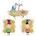 Pawaboo Vogelspielzeug, 3 Pack Schaukel Kauen Zubehör mit Glocken Wellensittich Spielzeug Papageien Hängematten für kleine Vögel Sittiche Nymphensittiche Lovebirds Kolibris Finken, Bunt