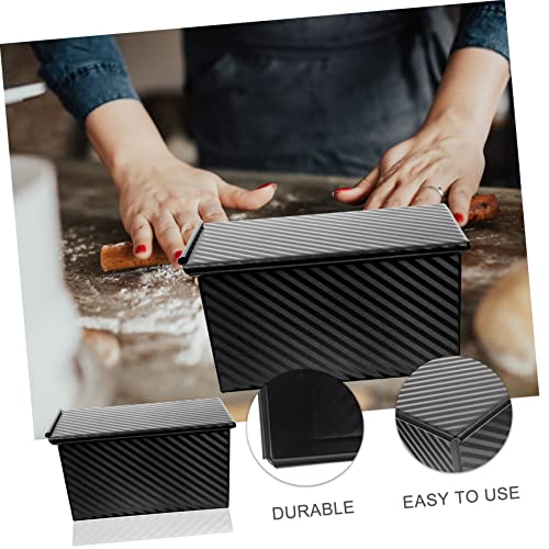 Moldes para pan que no se pegan con tapa de acero al carbono y molde rectangular 6