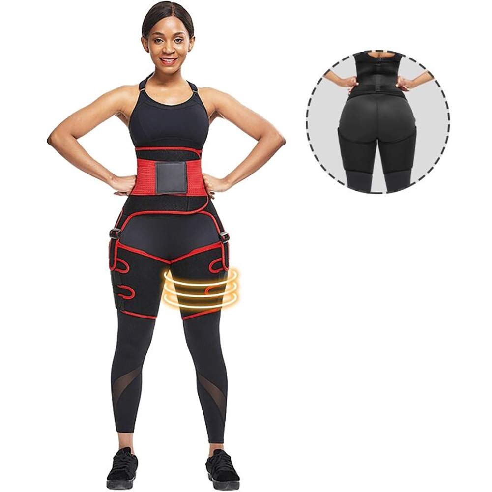 Femme Ceintures Sudation,Serre Taille Ceinture d'entraîneur Réglable Ceinture Minceur,Prévenir De Blessure Et Soulager La Douleurpour pour Sport,Gaine Amincissante Ventre Plat,Rouge,M