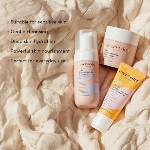 Evereden-Daily-Routine-Set-Non-Toxic-Lip-Gloss-Clean-Vegan-Skin-Care-for-Kids-Nourishing-Tween-Skincare-with-Multi-Vitamin-Face-Wash-Face-Cream-SPF-30-Sunscreen-Tinted-Lip-Gloss