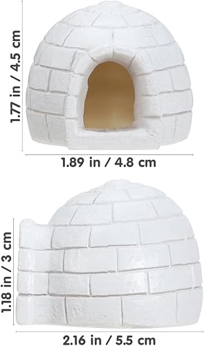Vista 6 de HOMSFOU Mini iglú - Juguete realista de casa de hielo, figuras árticas, juguetes de oso blanco, diorama ártico, cumpleaños para niños y niñas, casa