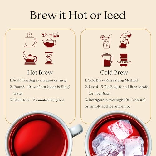 Image of BREW SAGE Hibiscus Herbal Tea | SUPPORTS HEART HEALTH & Helps Maintain Blood Pressure | GLOWING SKIN | Anti-Inflammatory Antioxidant | Caffeine Free Sugar Free | Vegan GMP Certified | 30 Tea Bags