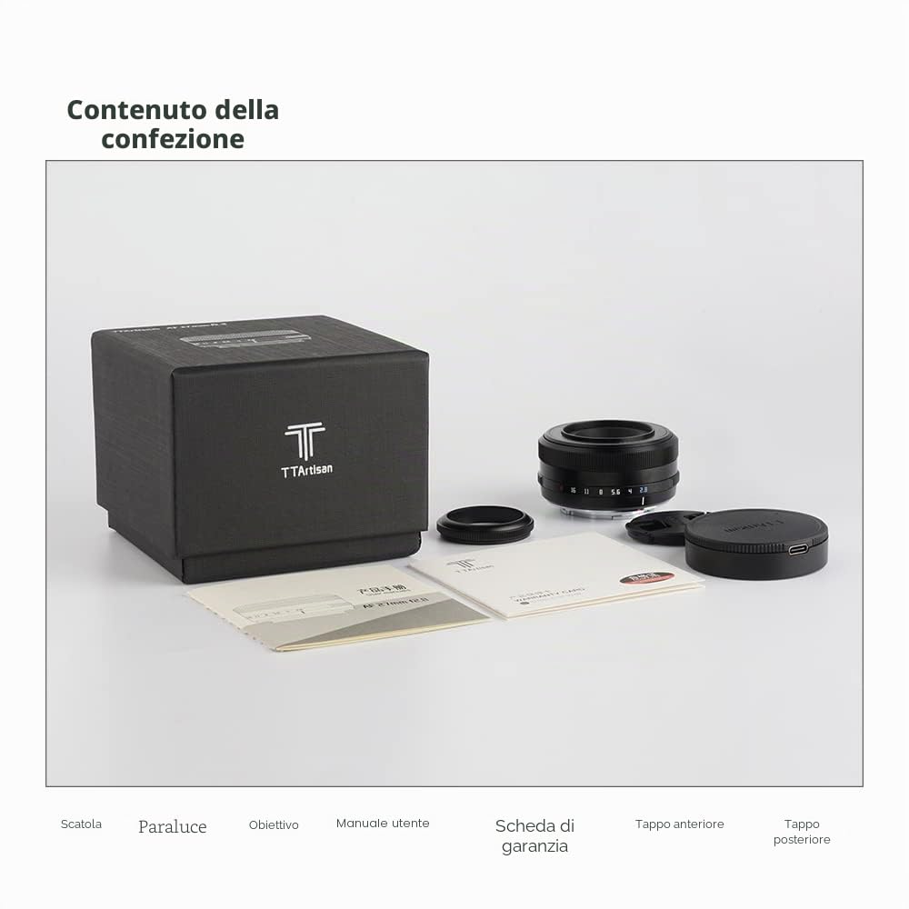 TTARTISAN 27mm F2.8 Obiettivo della fotocamera per Fuji X Mount Messa a fuoco automatica APS-C Metallo Leggero Portatile Obiettivo Supporto Occhi Tracking (nero)