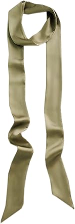 GUZOSJO Solid Color Long Neckerchief Pure Skinny Scarf Necktie Handbag Wrap Handle Satin Belt