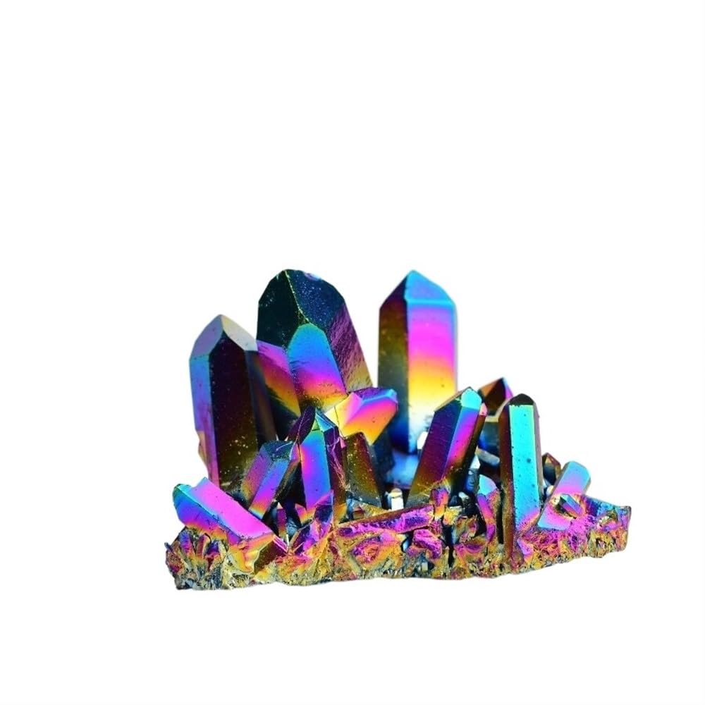 AUOQKQUT Crystal Electroplating Colorful Quartz Purple Cluster Home Decoration (Size : 100-150g)