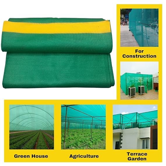 Image of CHANDRAVATI Green Shade Net 75% UV Sun Protected for Terrace, Garden, Green House, Balcony & Gardening Multipurpose Agro net (3m x 25m)