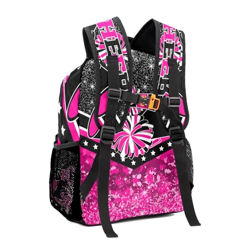 Personalized Sport Bag Cheer Rose Purple Cheerleader Laptop Backpack Casual School Backpack for Women Men Gift2