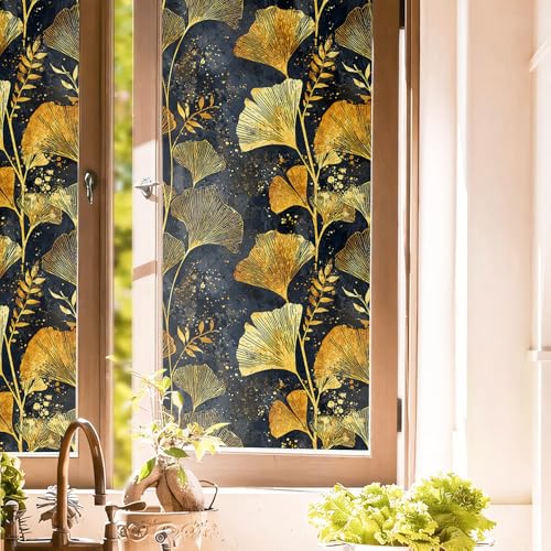 Vinilo decorativo para ventana 40x300cm textura oro miniatura 1