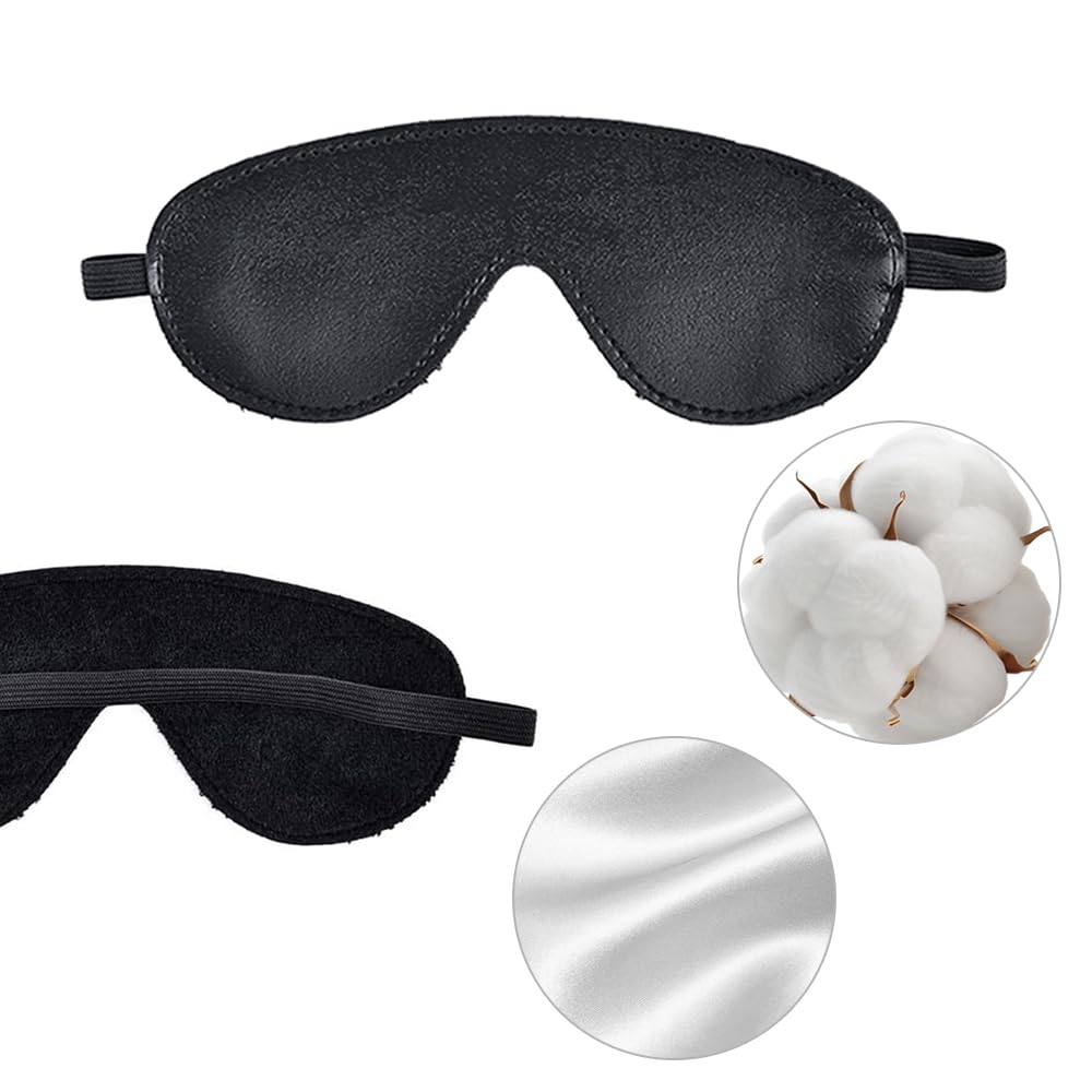 Qoosea Sex Bondage Kits Esposas BDSM Esposas Fluffy Máscara Ajustable para Los Ojos Juego de Esposas para Juegos Sexuales BDSM (Negro)