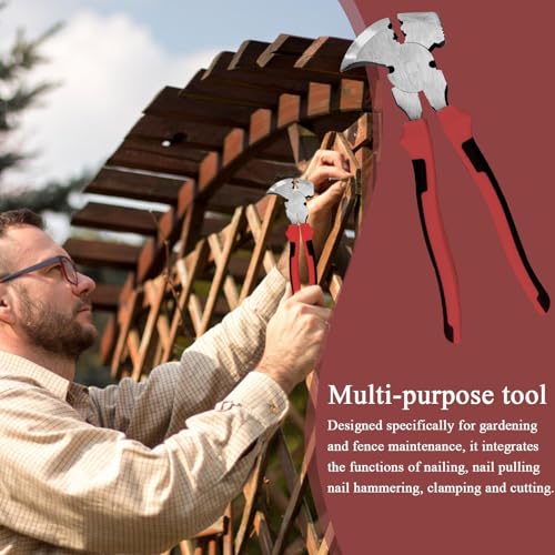 Pince à clôture et arrache-clou multifonction avec tête de marteau pour couper le fil - 4