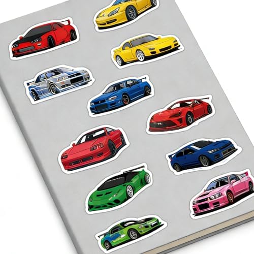 60pcs JDM Racing Cars Stickers,Waterproof Racing Sport Car Stickers for Car, Laptop, Water Bottle, Skateboard, Computer, Guitar,Scrapbook, Vehicle Decals DIY Decor — view 6