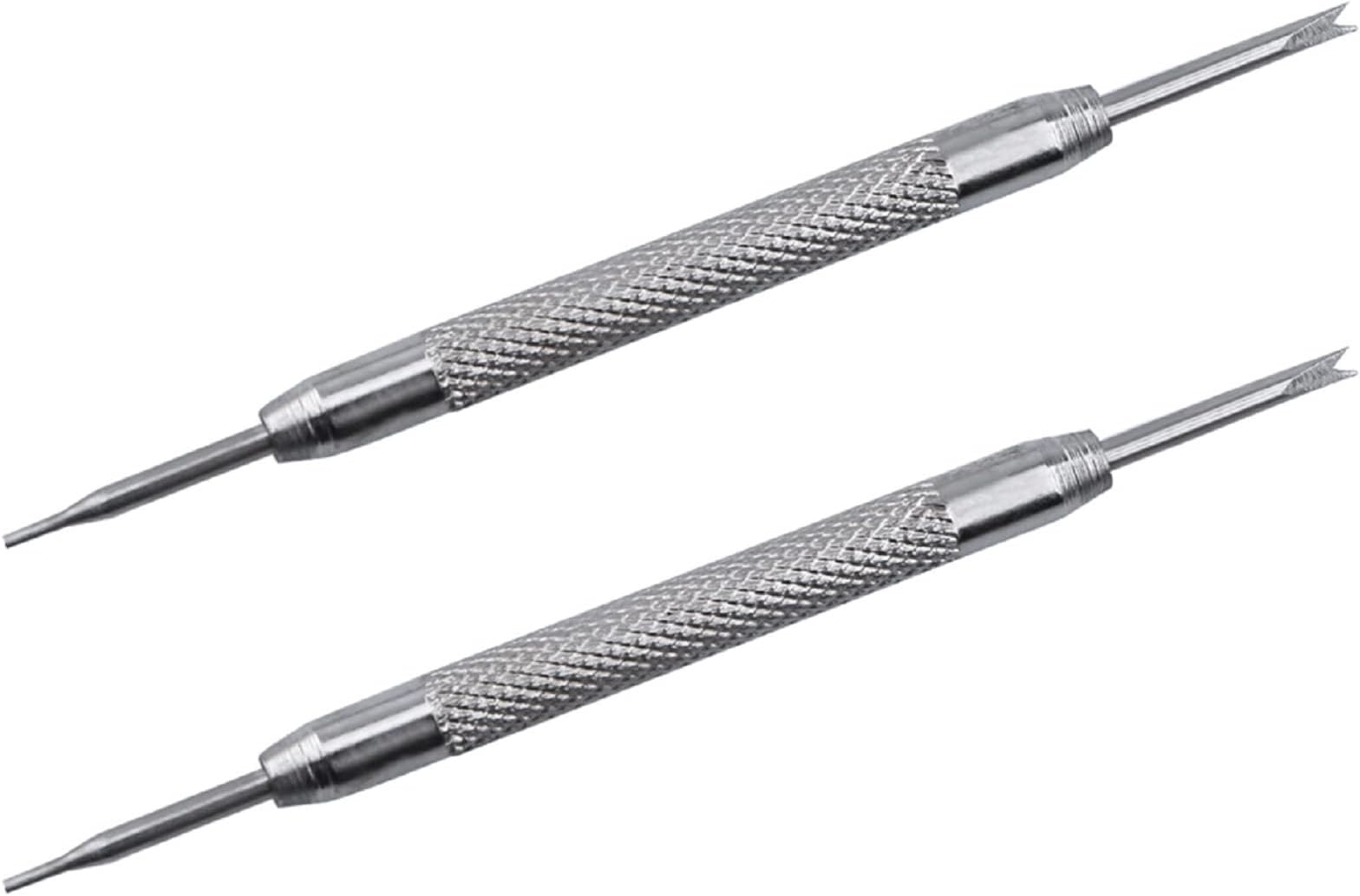 2Pcs Stainless Steel Watch Band Spring Bars Strap Link Pins Remover Repair Kit Set Tool - Double Ear Watchband Modulator