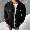Men's Shirts Button Down Long Sleeve Shacket Flap Chest Pockets Utility Soft Warm Overcoat Stylish Regular Fit Plain Autumn Winter Casual Outdoor Shirts #1