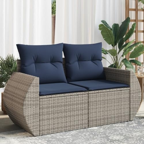 Fregramei Modern Design 2-Seater Garden Sofa with Storage Function, PE