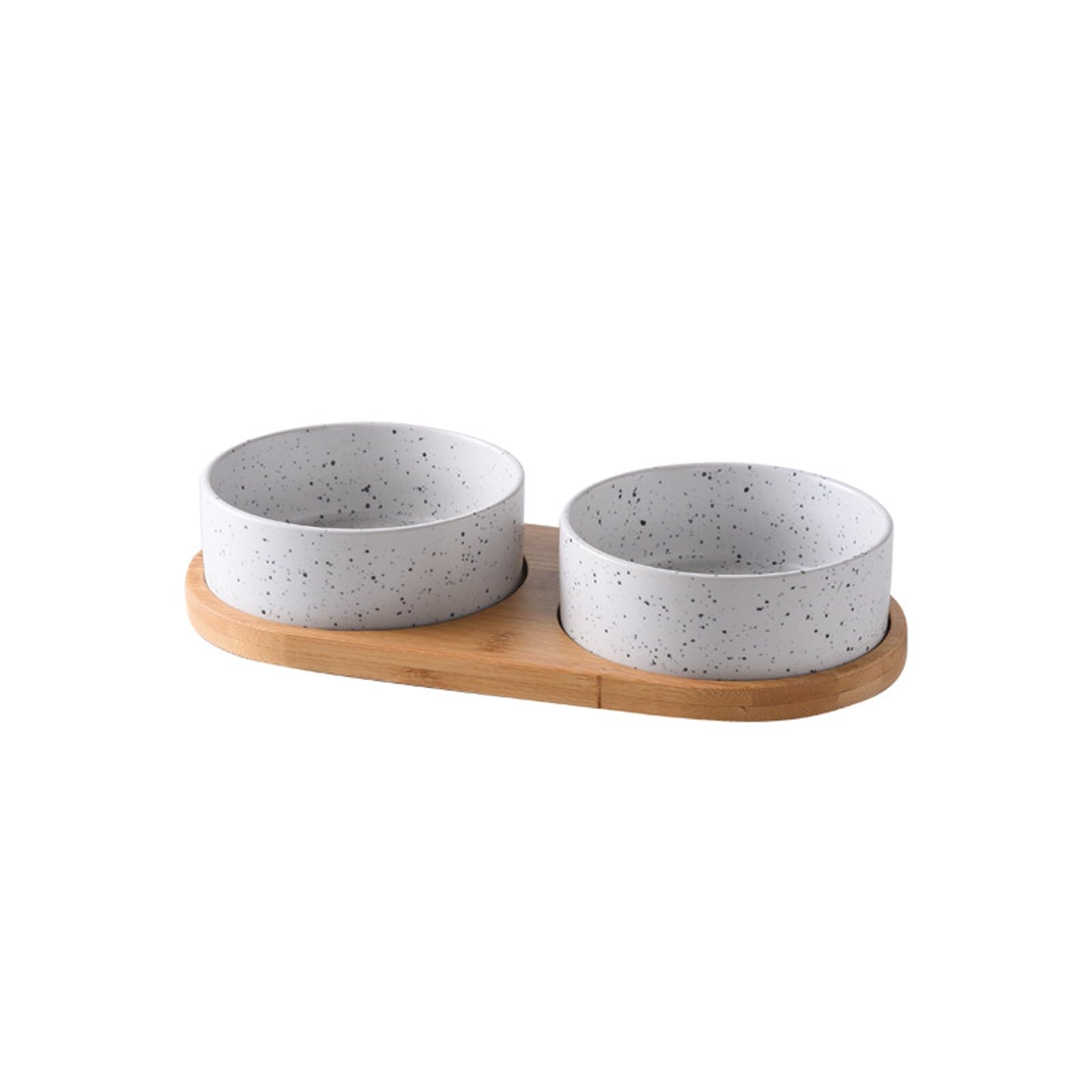 Ceramiczna miska dla psów ważona miska na karmę dla psów z drewnianą podkładką miska do karmienia zwierząt domowych, mokra lub sucha karma i naczynie na wodę, akcesoria domowe dla kotów i psów