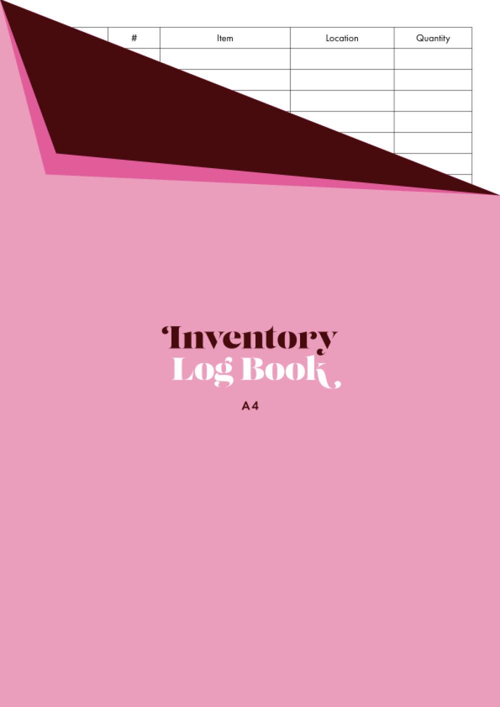 Inventory Log Book A4: Product Record / Stock Take / Taking Logbook for Business | Pink Cover