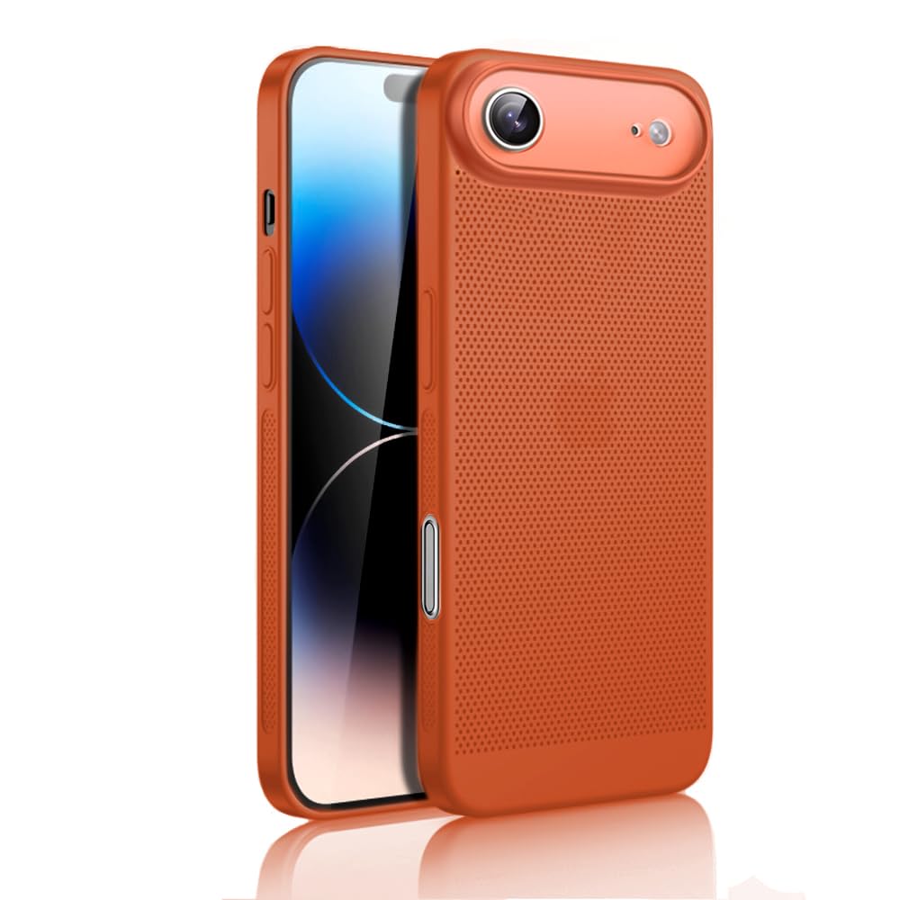 Dl3 Mobilak Case For iPhone 17 Air Heat Dissipation Case with Built-in Camera Lens Protector Slim Fit Breathable Cooling Anti-Fingerprint Hard PC Back Shockproof Cover