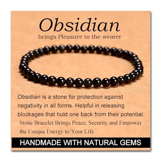 Black Obsidian Beads Bracelet 4mm