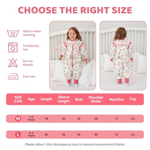 Image of LAT Winter Baby Sleep Bag with Feet,3-way zip Wearable Blanket with Removable Sleeves,Warm Sack for Toddler 2.5 TOG