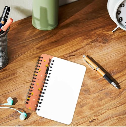 Image of mudrit Pocket Size Notebook, Small Spiral Diary, 120 Plain Pages, 90 GSM ideal for Gratitude List, Daily Goals Planner, To Do List Organiser, Size A6 (Pack of 5 - Pink)