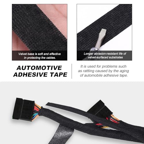 Image of DXNQ 2 PCS Wire Harness Cloth Tape, 19mmx15m Velvet Wear-Resistant Protective Electric Tape, Strong Adhesive Cloth Tape for Vehicle Electrical Engine Noise Dampening Insulation