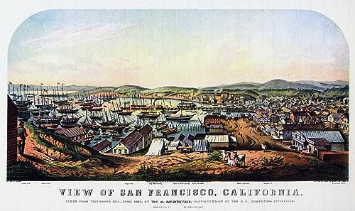 Graffiti art mural San Francisco poster moderne Nathaniel Currier tableau toile 60x90cm