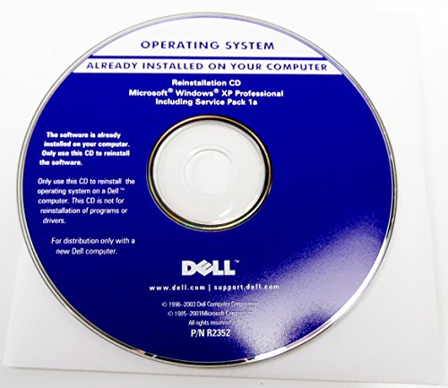 Dell Microsoft Windows XP Professional Includes Service Pack 1a P/N: R2352 Operating System Driver PC Computer Software Program Recovery Replacement Disc