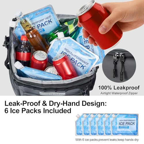 Image of Odoland 72 Can Rolling Cooler Bag with Wheels & Handle, Collapsible Insulated Ice Chest for Beach, Camping & Tailgating - Portable Travel Soft Cooler on Wheels, Collapses for Easy Storage
