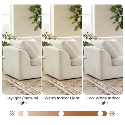 Image of CHITA 108 inch Cloud Sectional Couches for Living Room, Boneless L-Shape Sofa with Ottoman, 3 Seater Modular Sectional Sofa, Cream