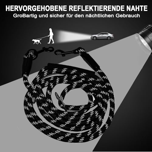 Hundeleine 3m Umhängeleine und Doppelleine, leicht für kleine bis große Hunde