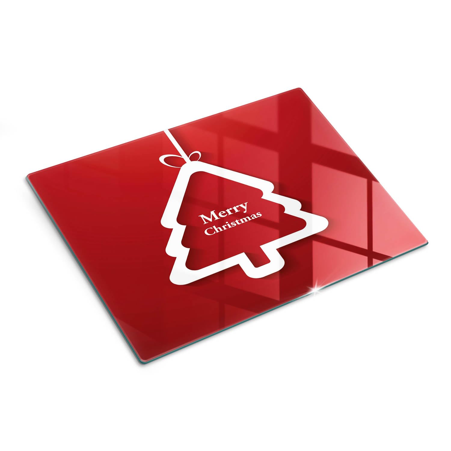 Tagliere e piastra di protezione in vetro 40x30 cm Albero di Natale