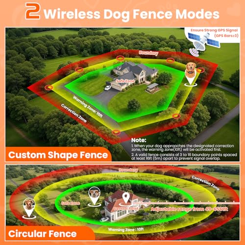 GPS Wireless Dog Fence System, Custom Boundary Electric Fence for Medium Large Dogs, Dual Mode GPS Dog Collar 6561FT Radius Range, Rechargeable IPX7 Waterproof, Outdoor Use - No Subscription Required by VUMXPE - Used condition - Image 2